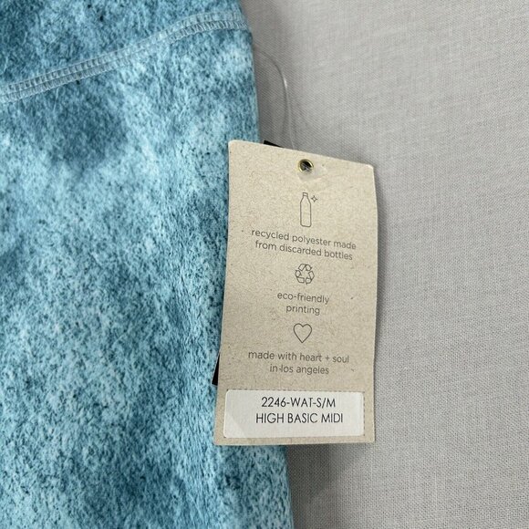 Onzie Womens Pants Small Blue Tie Dye High Rise Midi 7/8 Leggings Performance - Picture 9 of 13